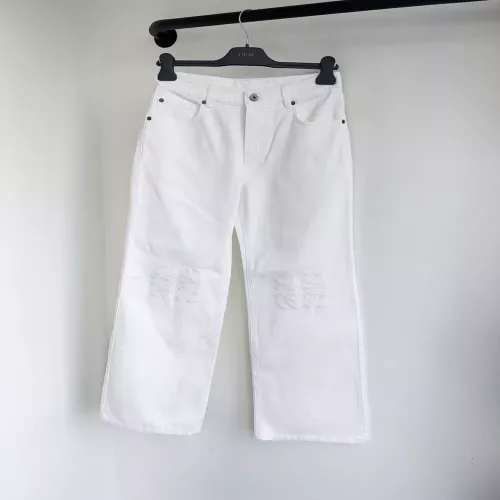 로에베 자수 포켓 스트레이트 여성용 데님 팬츠