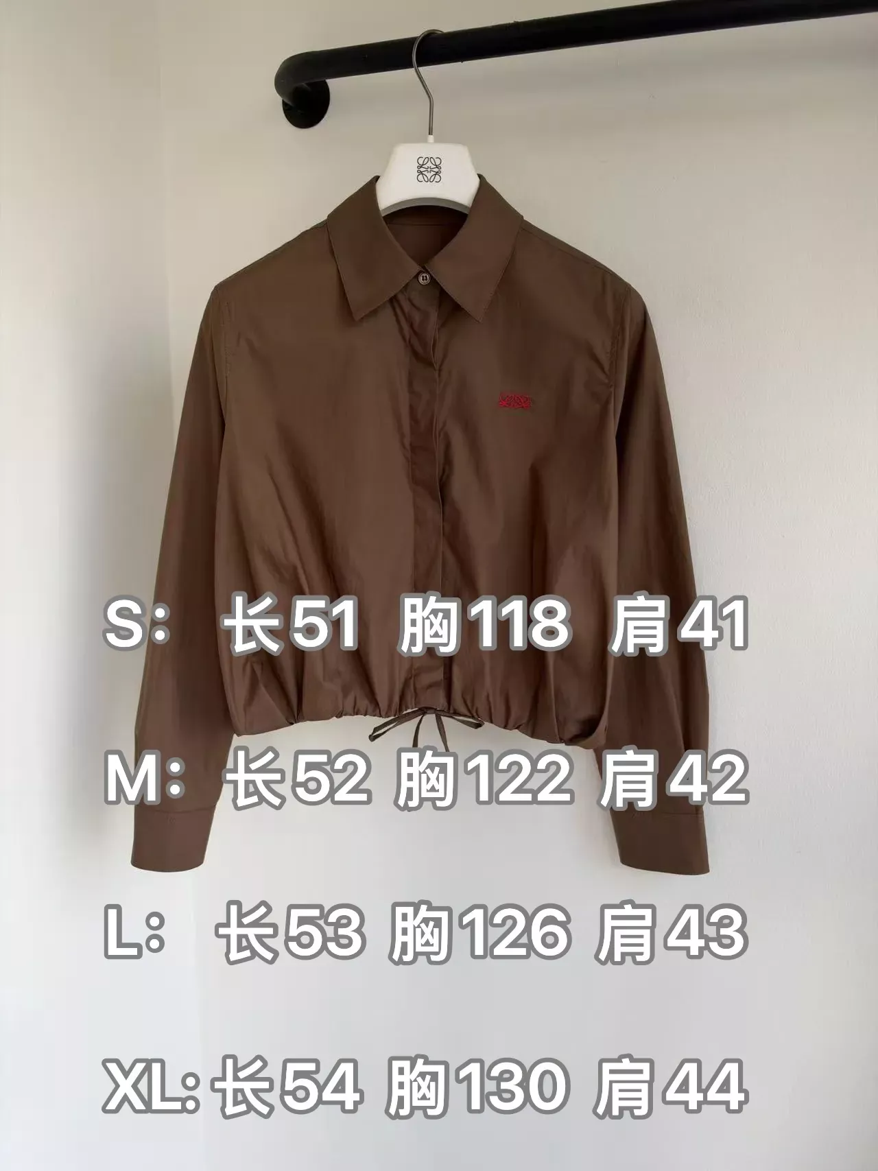 로에베 플립 칼라 스트링 여성용 긴소매 셔츠 상세 이미지 10