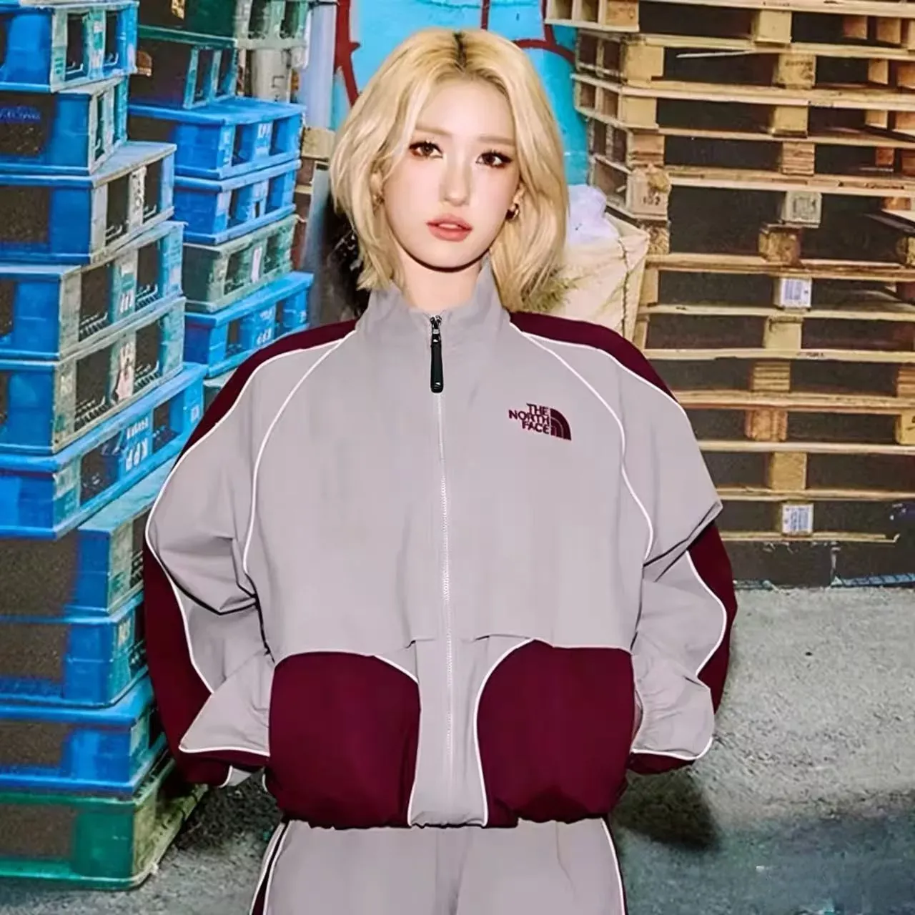 노스페이스 자수 방풍 후드 남녀공용 후드 재킷 상세 이미지 11