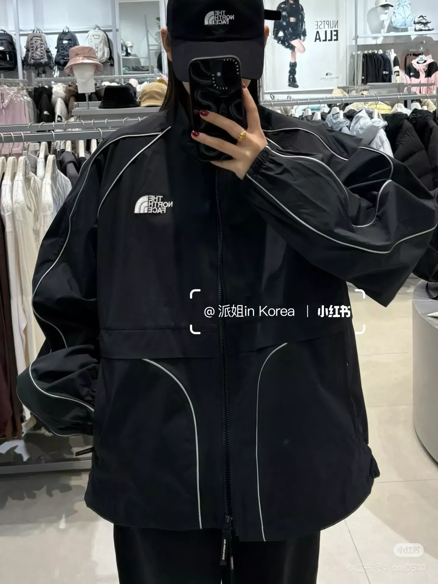 노스페이스 자수 방풍 후드 남녀공용 후드 재킷 상세 이미지 21