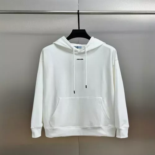 프라다 자수 로고 루즈핏 남녀공용 후드 티셔츠