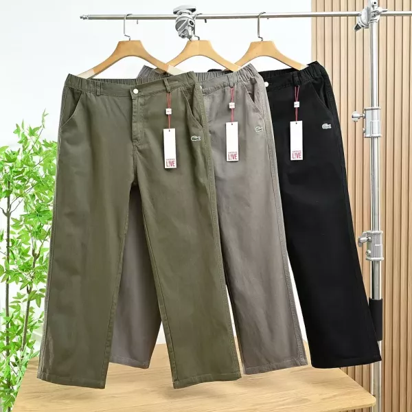 라코스테 자수 로고 루즈핏 남녀공용 캐쥬얼 팬츠