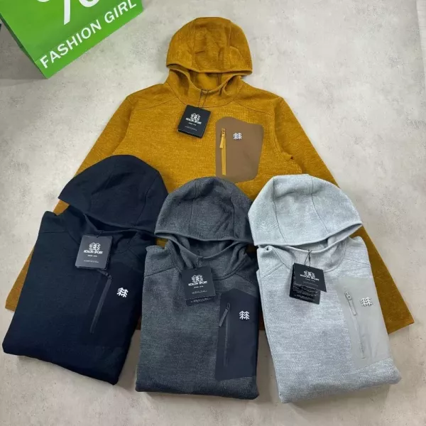 코오롱스포츠 기모 니트 남녀공용 후드 재킷