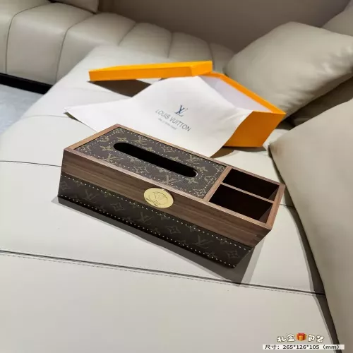 루이비통 월넛 우드 가죽 티슈 케이스