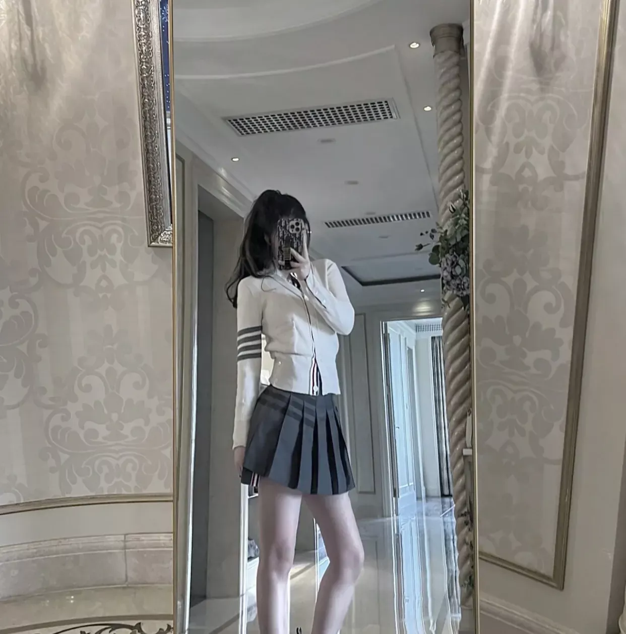 톰브라운 코튼 사선 스트라이프 여성용 긴소매 가디건 상세 이미지 14
