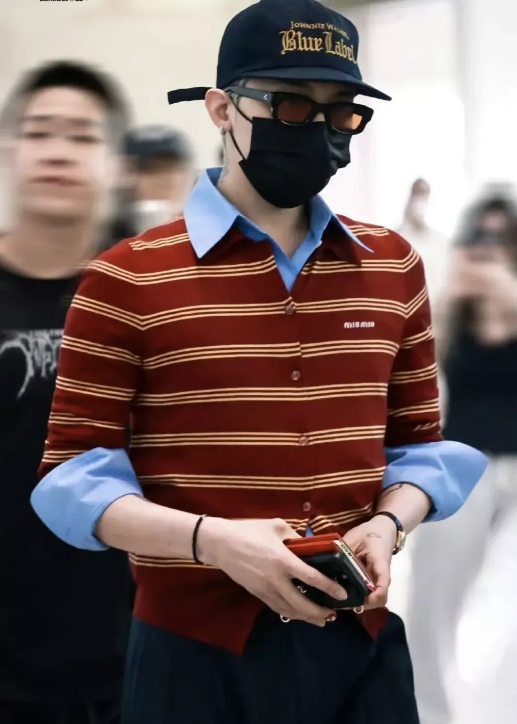 미우미우 스트라이프 캐시미어 실크 여성용 긴소매 가디건 상세 이미지 61