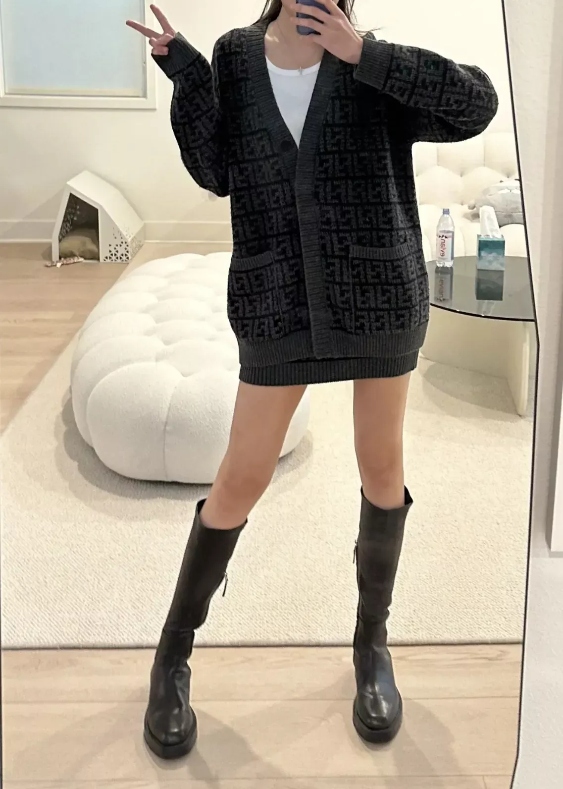 펜디 FF 크로셰 캐시미어 여성용 긴소매 가디건 상세 이미지 30