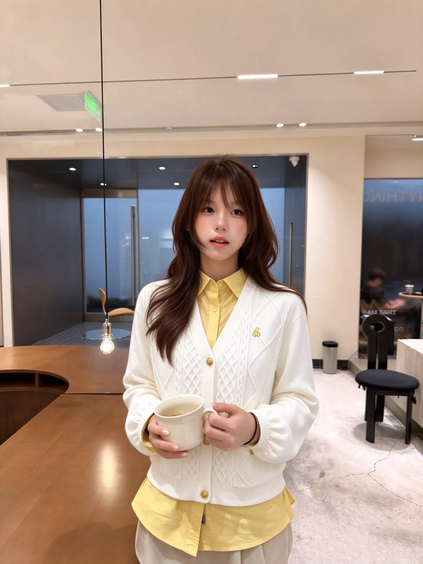 샤넬 꽈배기 니트 탑 가디건 여성용 긴소매 가디건 상세 이미지 13