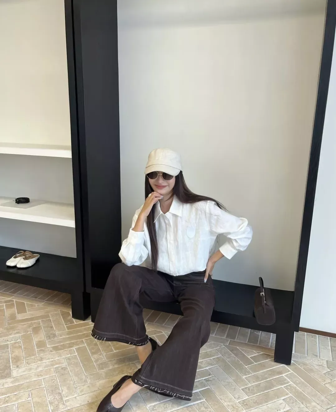 디올 린넨 질감 자수 여성용 긴소매 셔츠 상세 이미지 17