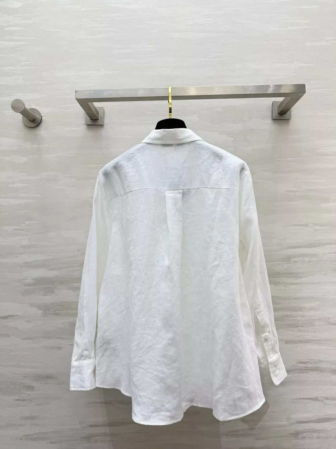 디올 린넨 질감 자수 여성용 긴소매 셔츠 상세 이미지 8