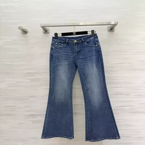 루이비통 워싱 부츠컷 여성용 데님 팬츠