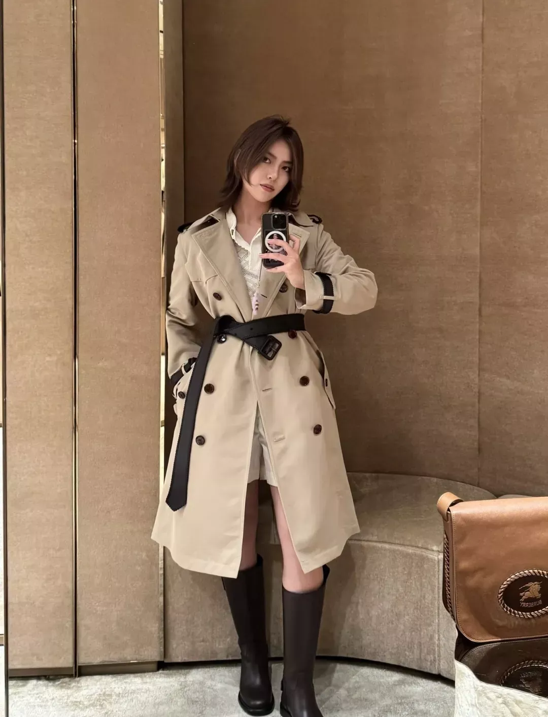 브루넬로쿠치넬리 더블브레스트 벨트 여성용 롱 코트 상세 이미지 17