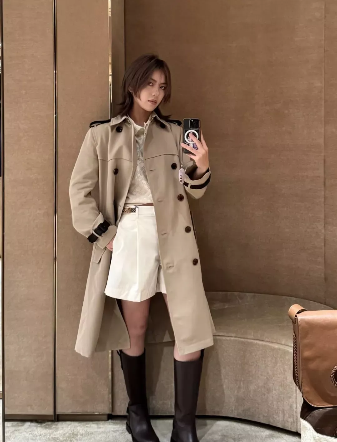브루넬로쿠치넬리 더블브레스트 벨트 여성용 롱 코트 상세 이미지 18