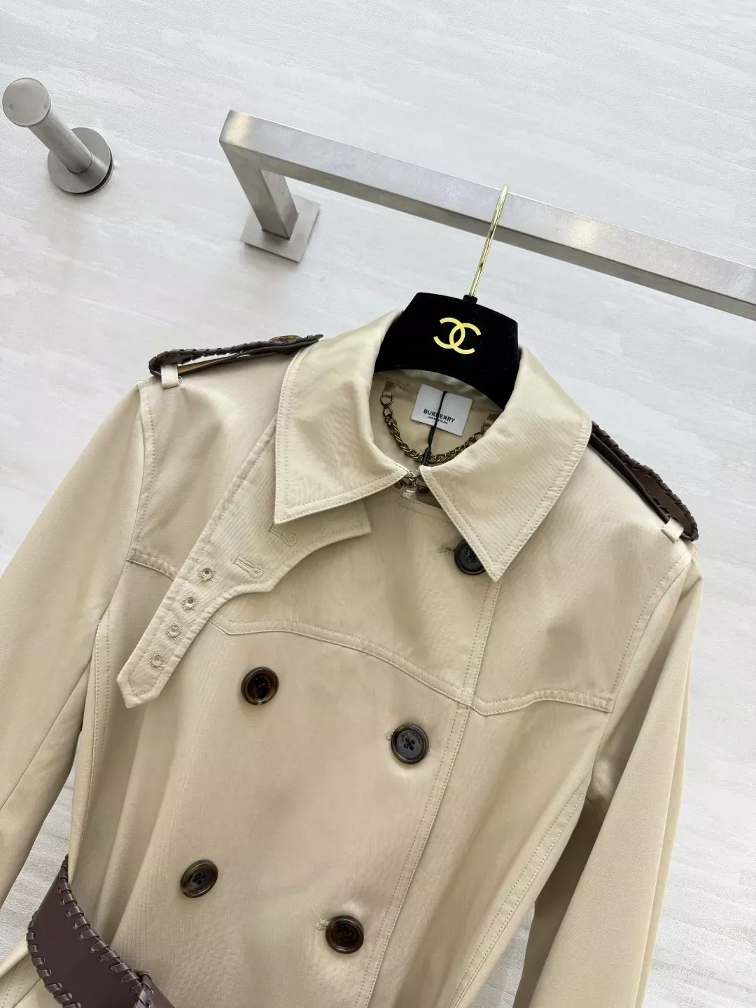 브루넬로쿠치넬리 더블브레스트 벨트 여성용 롱 코트 상세 이미지 2