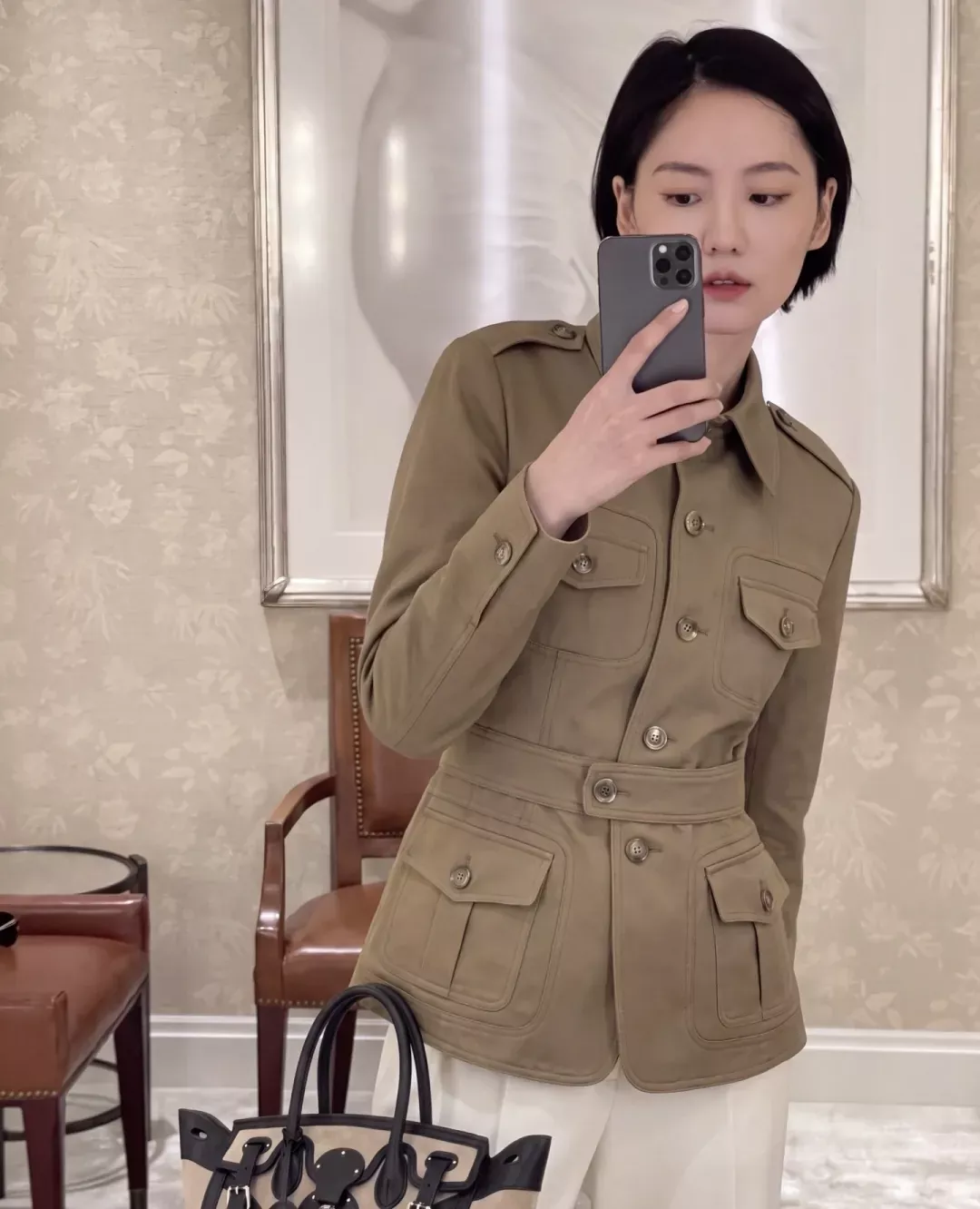 랄프로렌 헌팅 스타일 포켓 여성용 버튼 재킷 상세 이미지 16