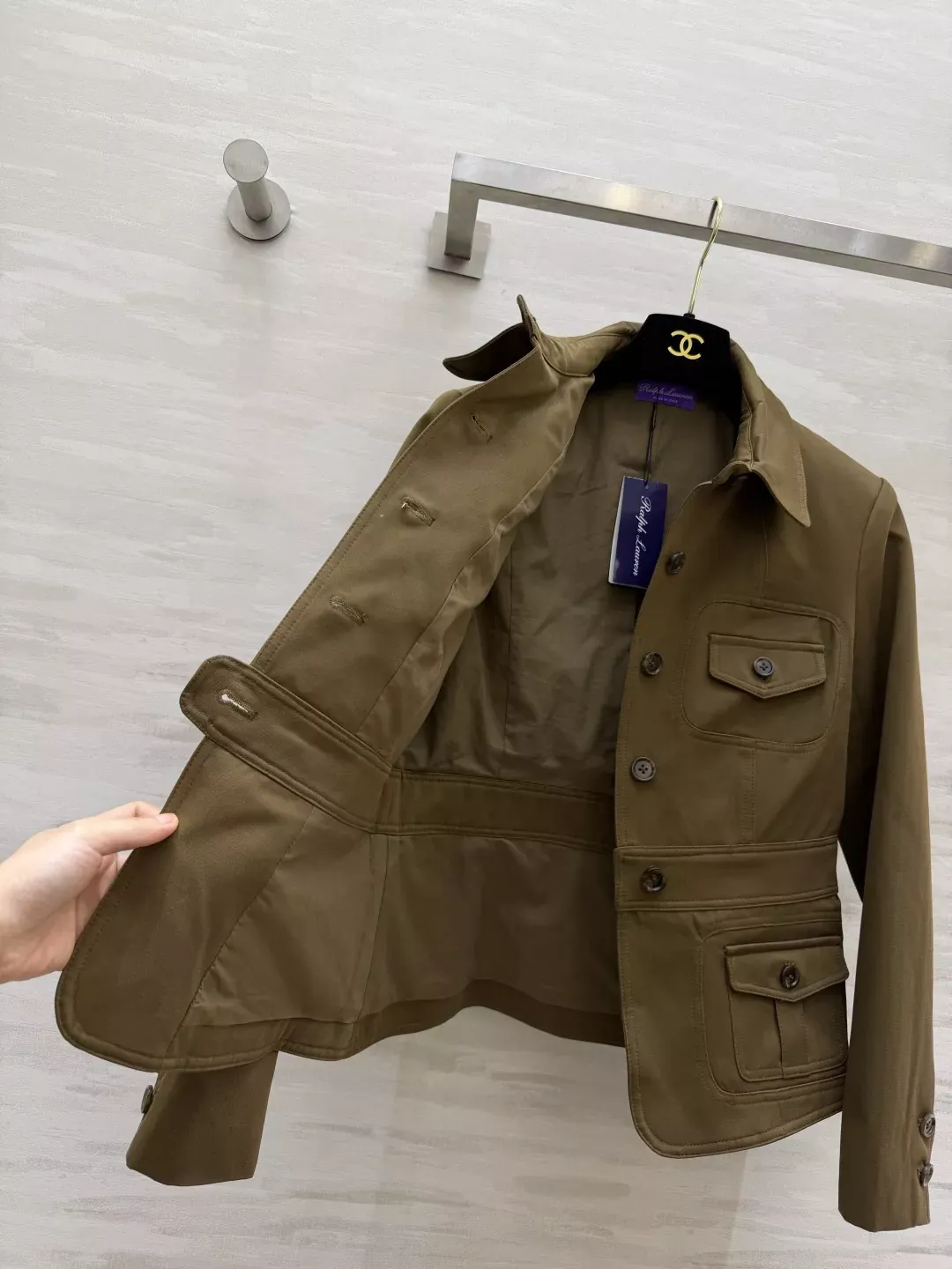 랄프로렌 헌팅 스타일 포켓 여성용 버튼 재킷 상세 이미지 7