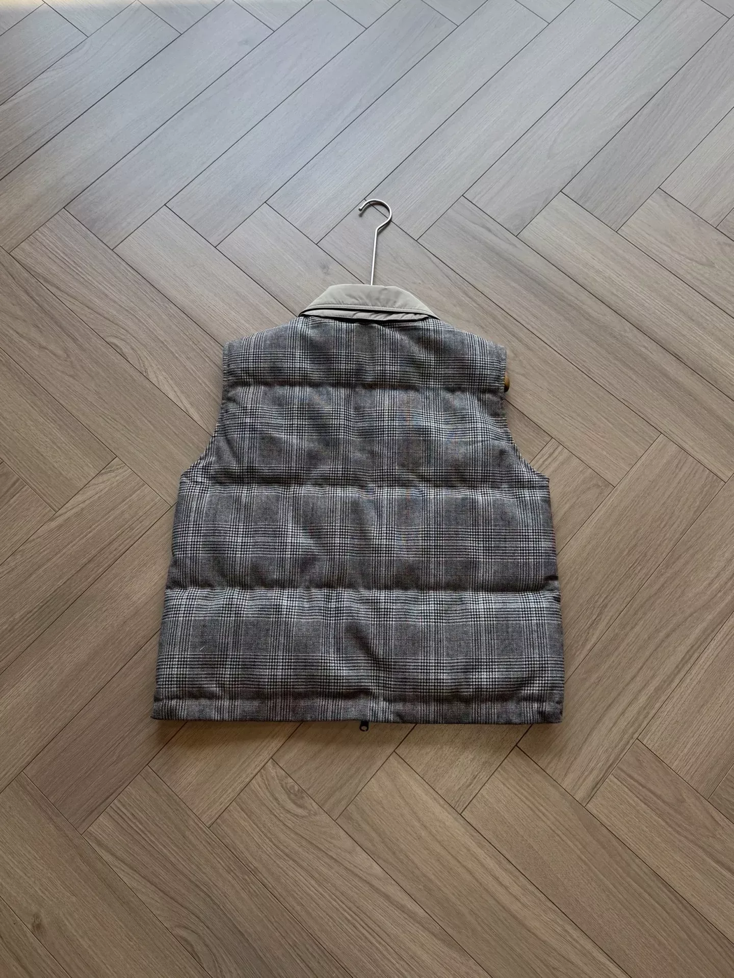 브루넬로쿠치넬리 양면 체크 울 여성용 패딩 조끼 상세 이미지 20