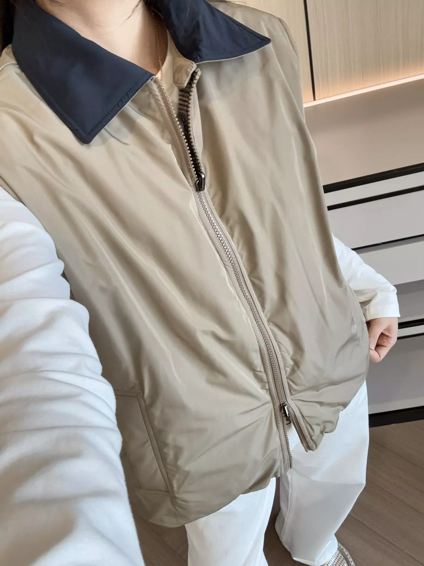 브루넬로쿠치넬리 양면 체크 울 여성용 패딩 조끼 상세 이미지 95