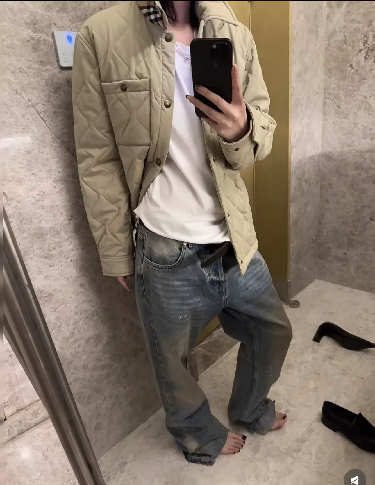 버버리 퀼팅 빈티지 버튼 남녀공용 버튼 재킷 상세 이미지 69