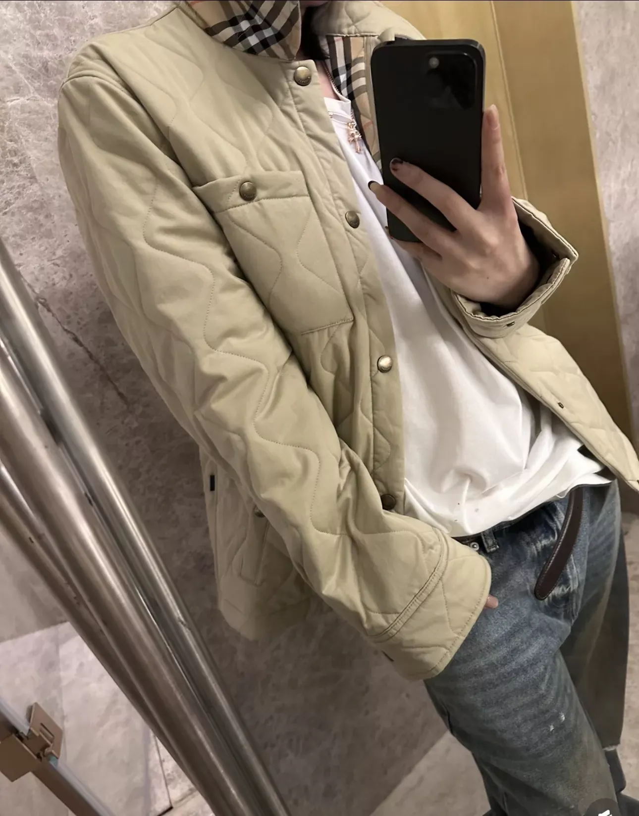 버버리 퀼팅 빈티지 버튼 남녀공용 버튼 재킷 상세 이미지 70