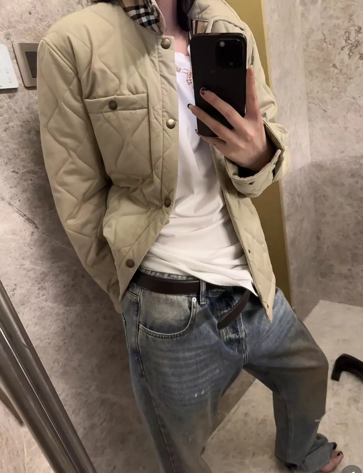 버버리 퀼팅 빈티지 버튼 남녀공용 버튼 재킷 상세 이미지 71