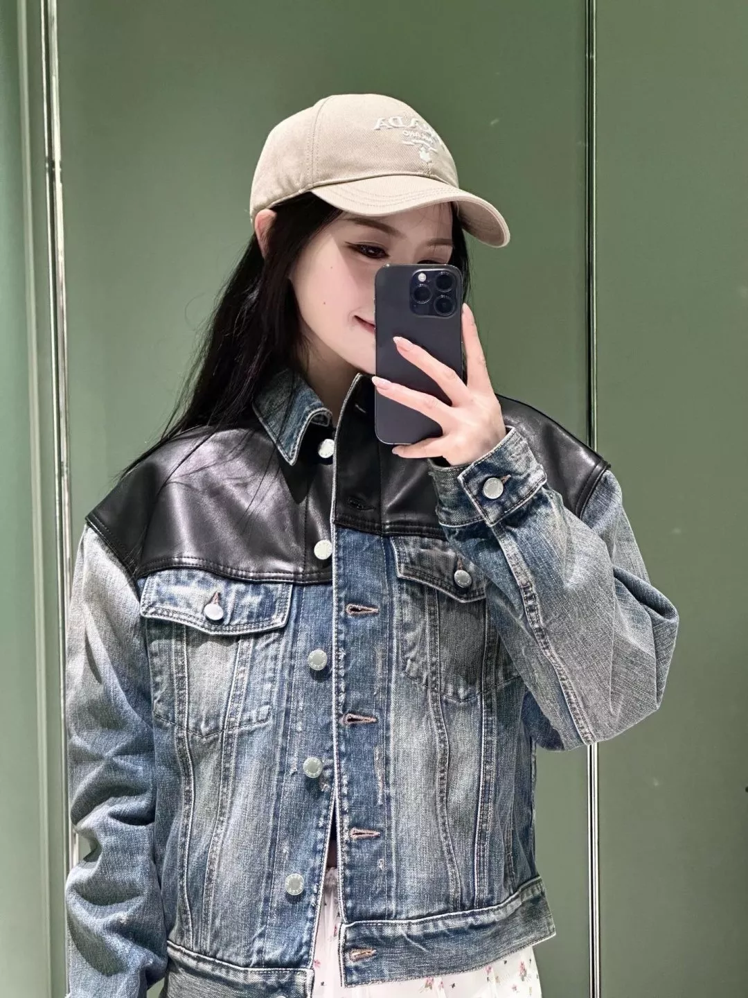 프라다 가죽 패치 워싱 남녀공용 데님 재킷 상세 이미지 17