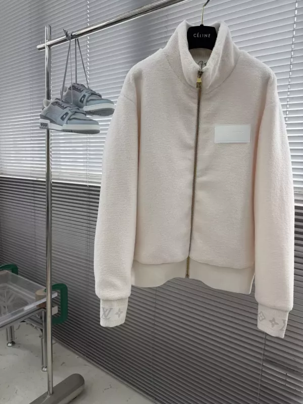 루이비통 자카드 로고 플리스 남녀공용 플리스 재킷