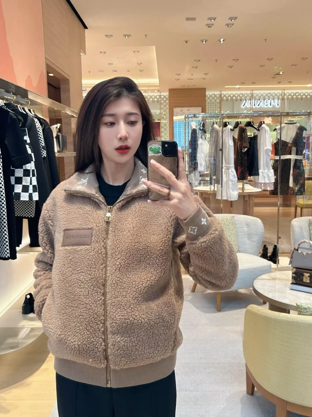 루이비통 자카드 로고 플리스 남녀공용 플리스 재킷 상세 이미지 16