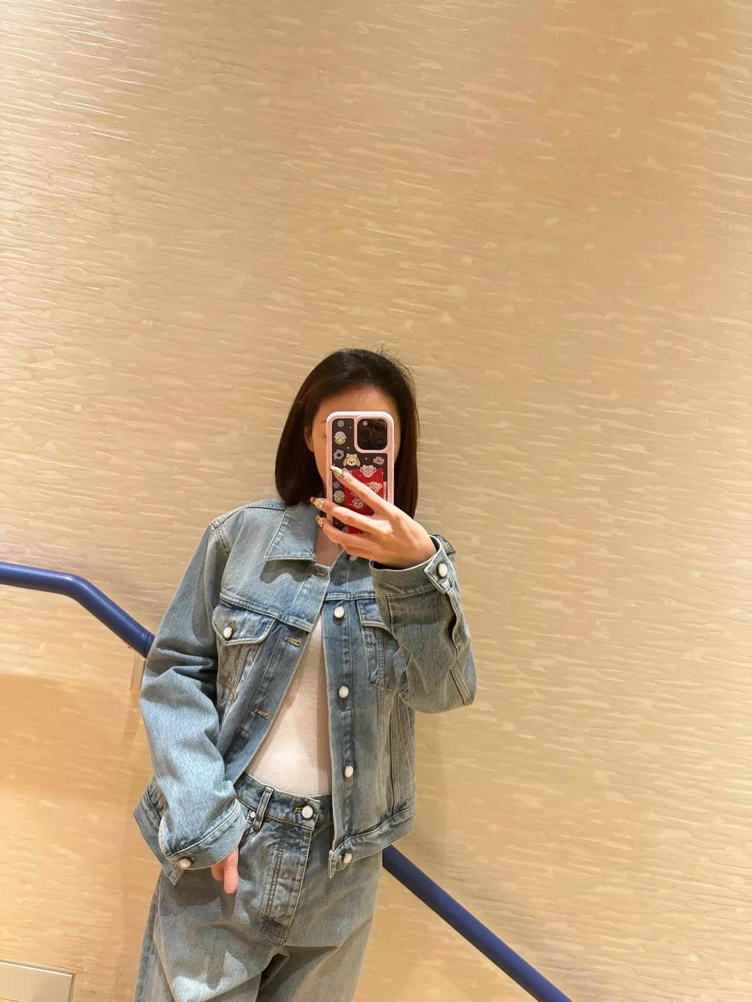 루이비통 자수 워싱 데님 남녀공용 데님 재킷 상세 이미지 15