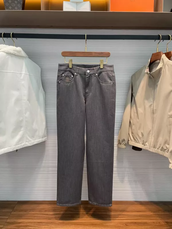 브루넬로쿠치넬리 그레이 텐셀 코튼 혼방 남녀공용 데님 팬츠