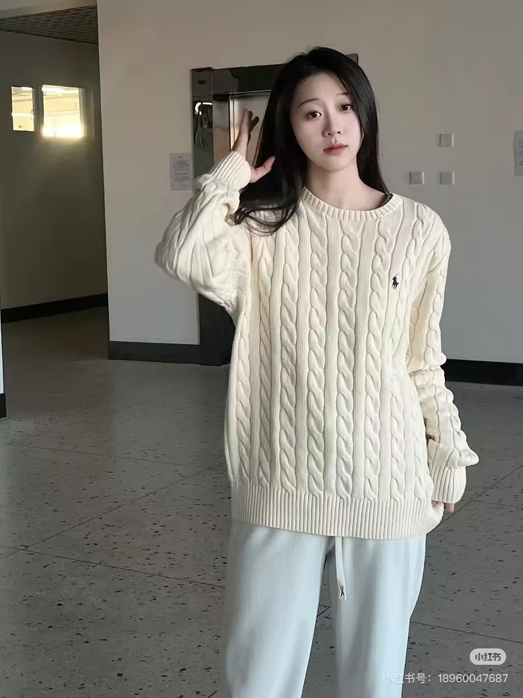 랄프로렌 케이블 자수 남녀공용 긴소매 니트 상세 이미지 51