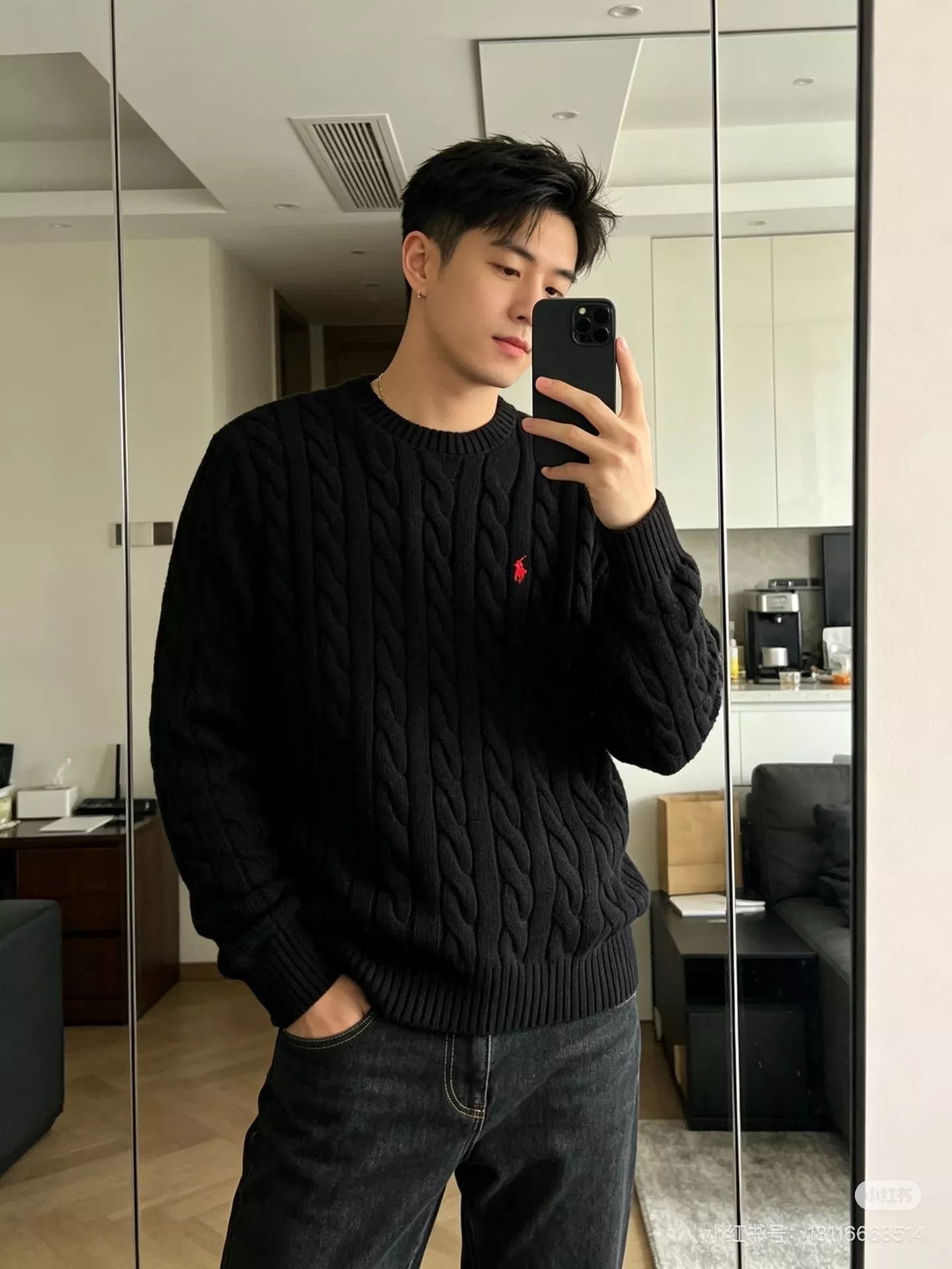 랄프로렌 케이블 자수 남녀공용 긴소매 니트 상세 이미지 58