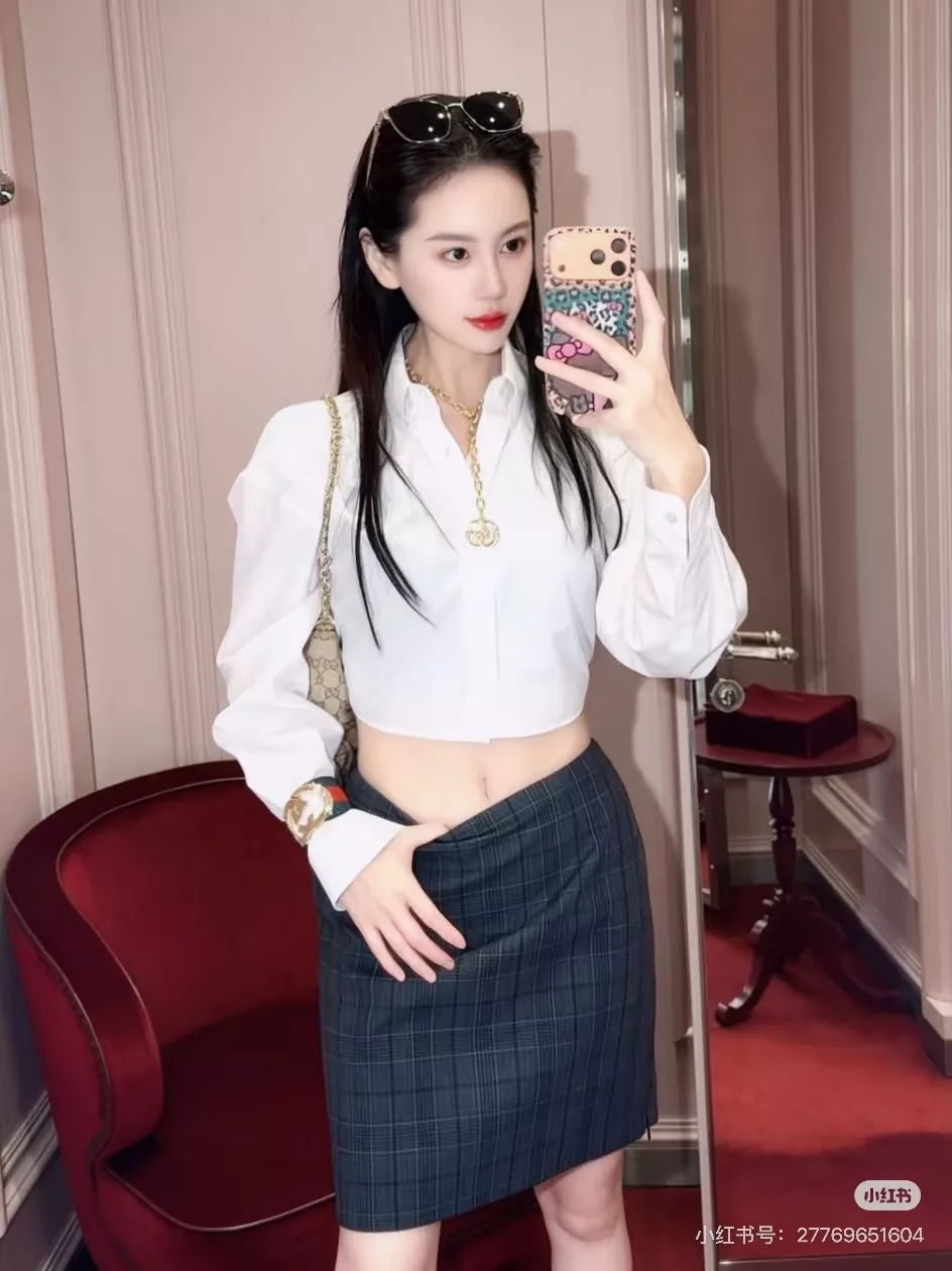 구찌 화이트 코튼 여성용 긴소매 셔츠 상세 이미지 18