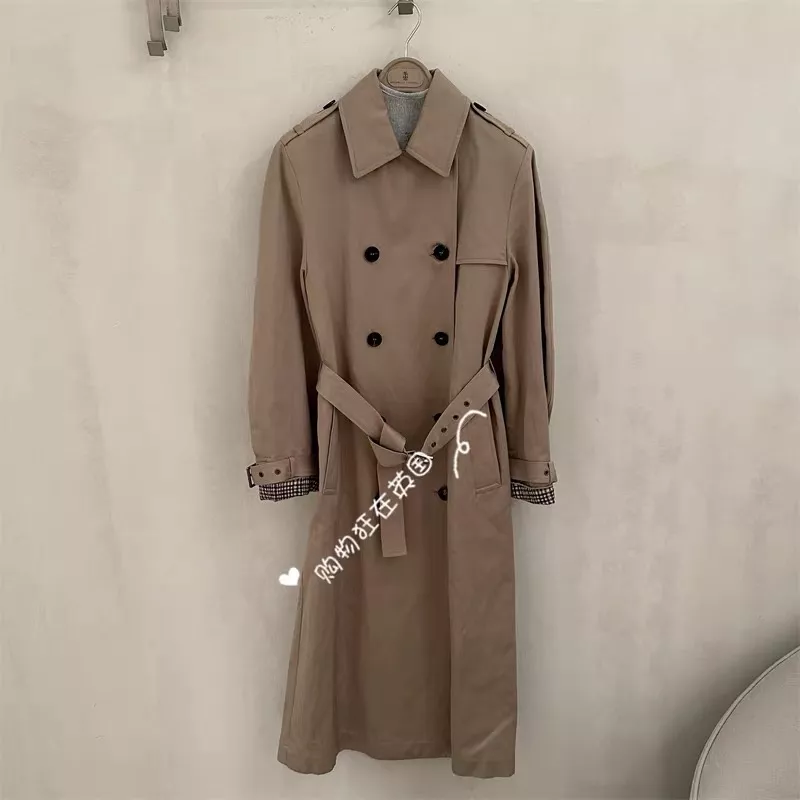 브루넬로쿠치넬리 더블 버튼 벨트 여성용 롱 코트 상세 이미지 17