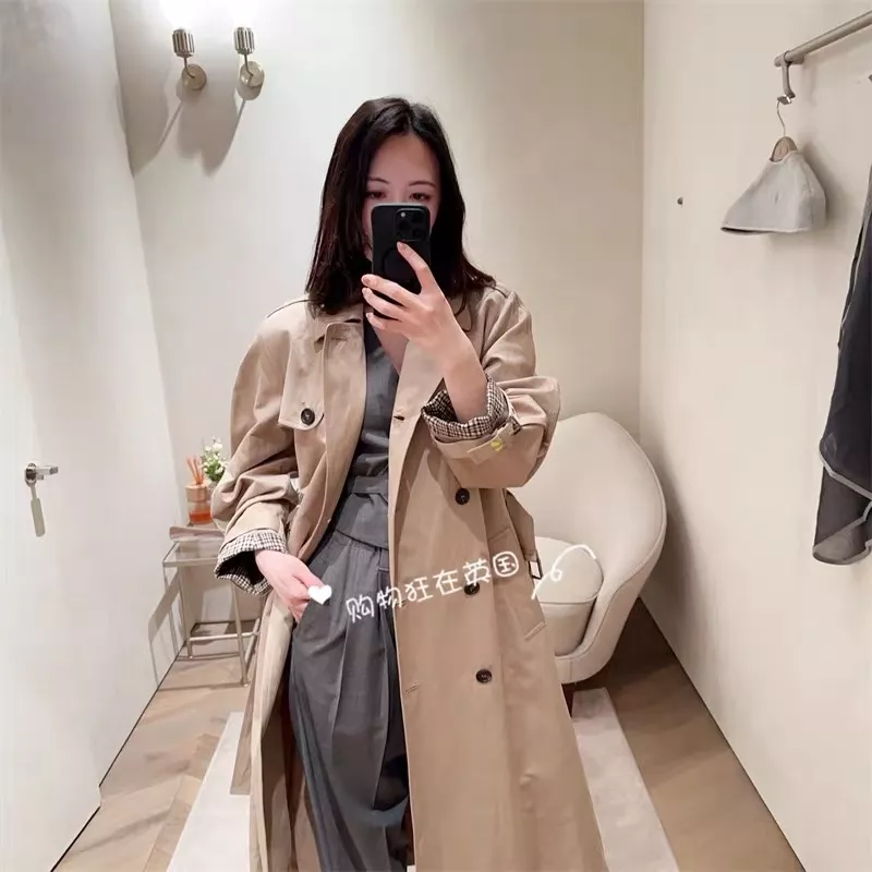 브루넬로쿠치넬리 더블 버튼 벨트 여성용 롱 코트 상세 이미지 19