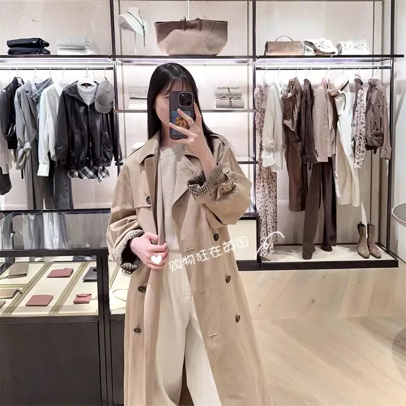 브루넬로쿠치넬리 더블 버튼 벨트 여성용 롱 코트 상세 이미지 25
