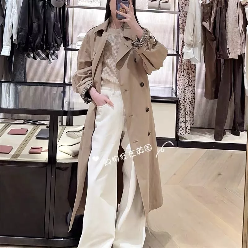 브루넬로쿠치넬리 더블 버튼 벨트 여성용 롱 코트 상세 이미지 26