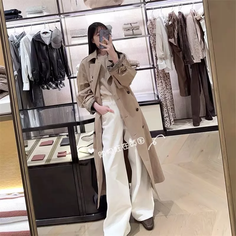 브루넬로쿠치넬리 더블 버튼 벨트 여성용 롱 코트 상세 이미지 27