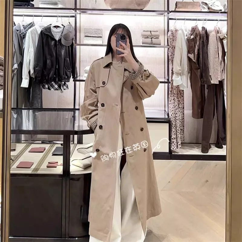 브루넬로쿠치넬리 더블 버튼 벨트 여성용 롱 코트 상세 이미지 28