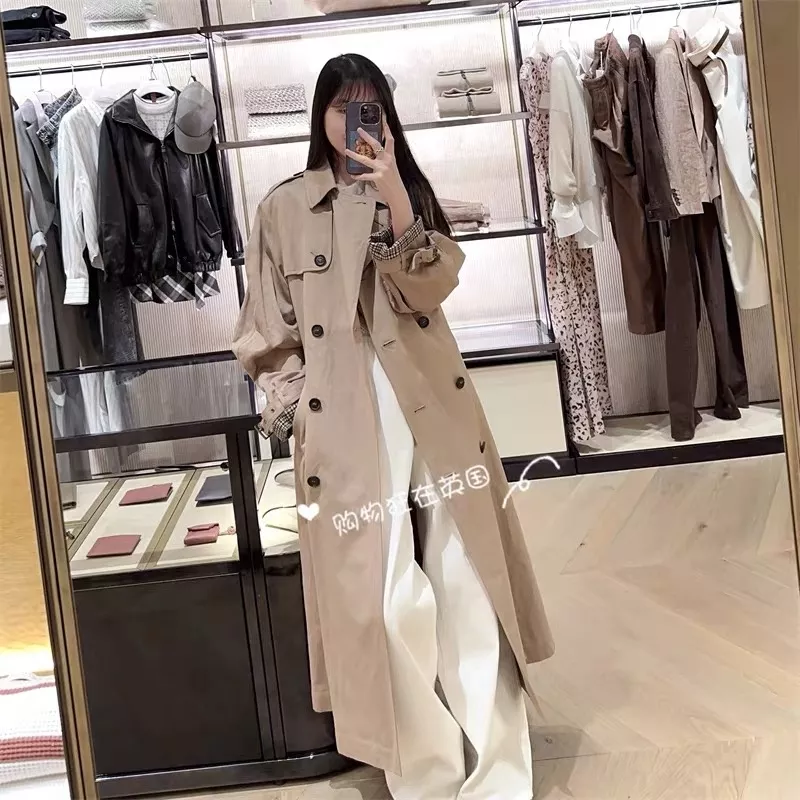 브루넬로쿠치넬리 더블 버튼 벨트 여성용 롱 코트 상세 이미지 29