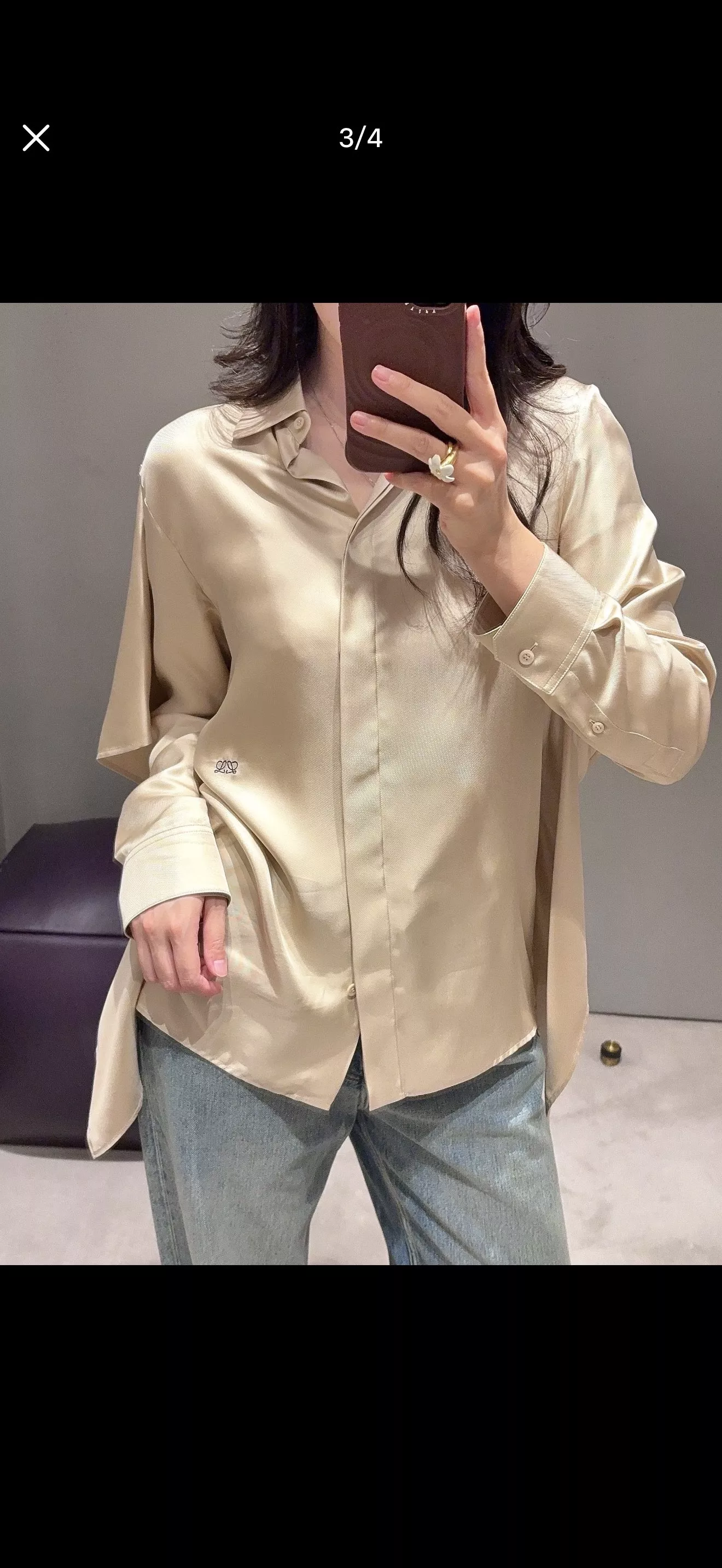 로에베 케이프 레이어드 여성용 긴소매 셔츠 상세 이미지 31