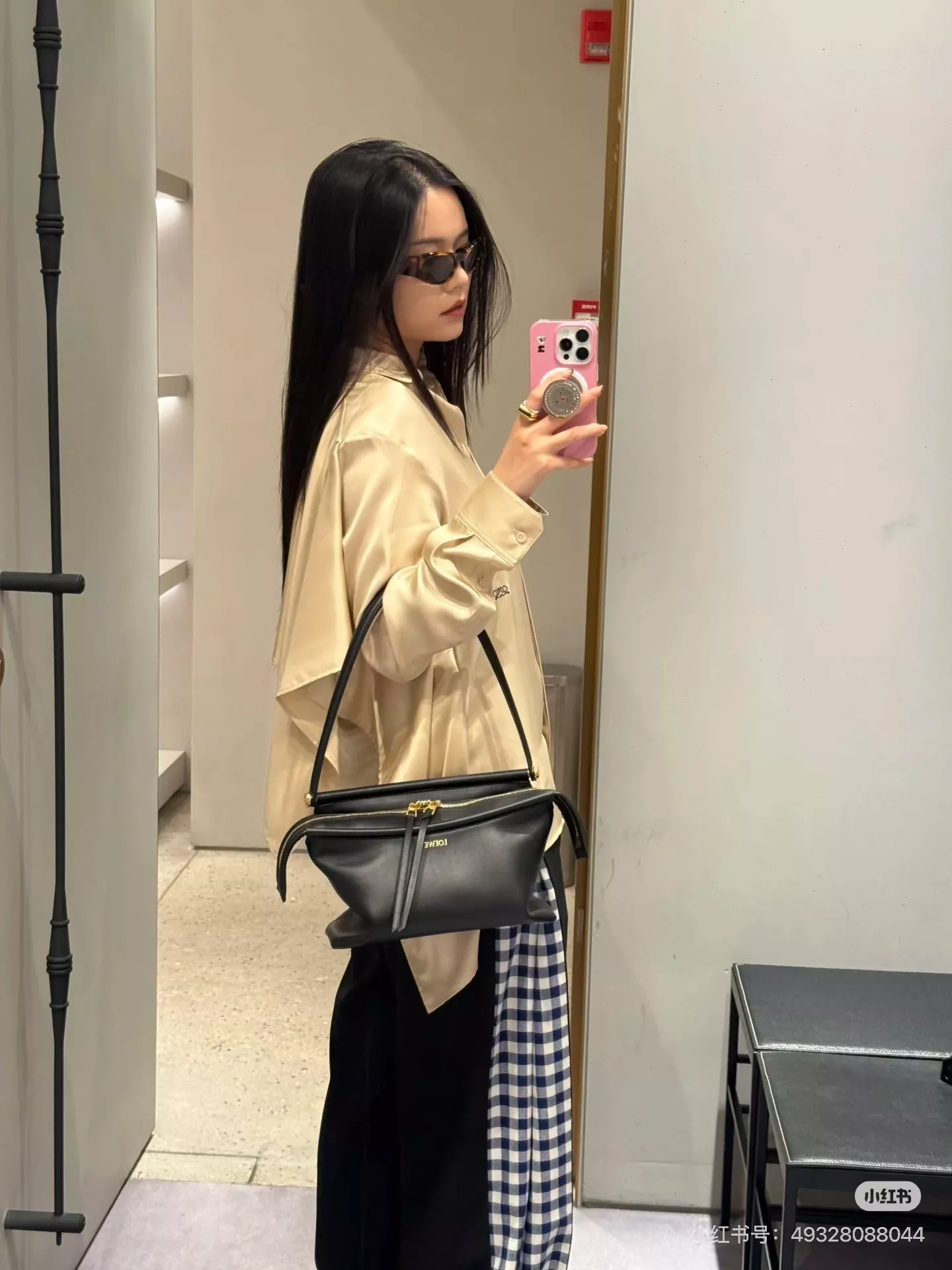 로에베 케이프 레이어드 여성용 긴소매 셔츠 상세 이미지 46