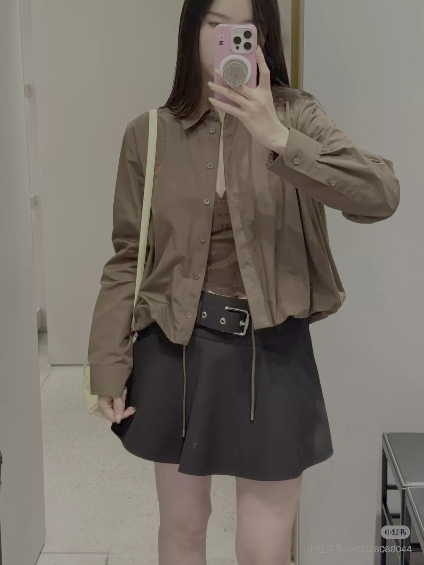 로에베 크롭 스트링 카라 여성용 긴소매 셔츠 상세 이미지 31