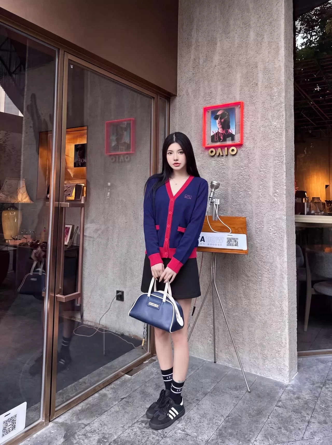 로에베 배색 울 니트 여성용 긴소매 가디건 상세 이미지 22