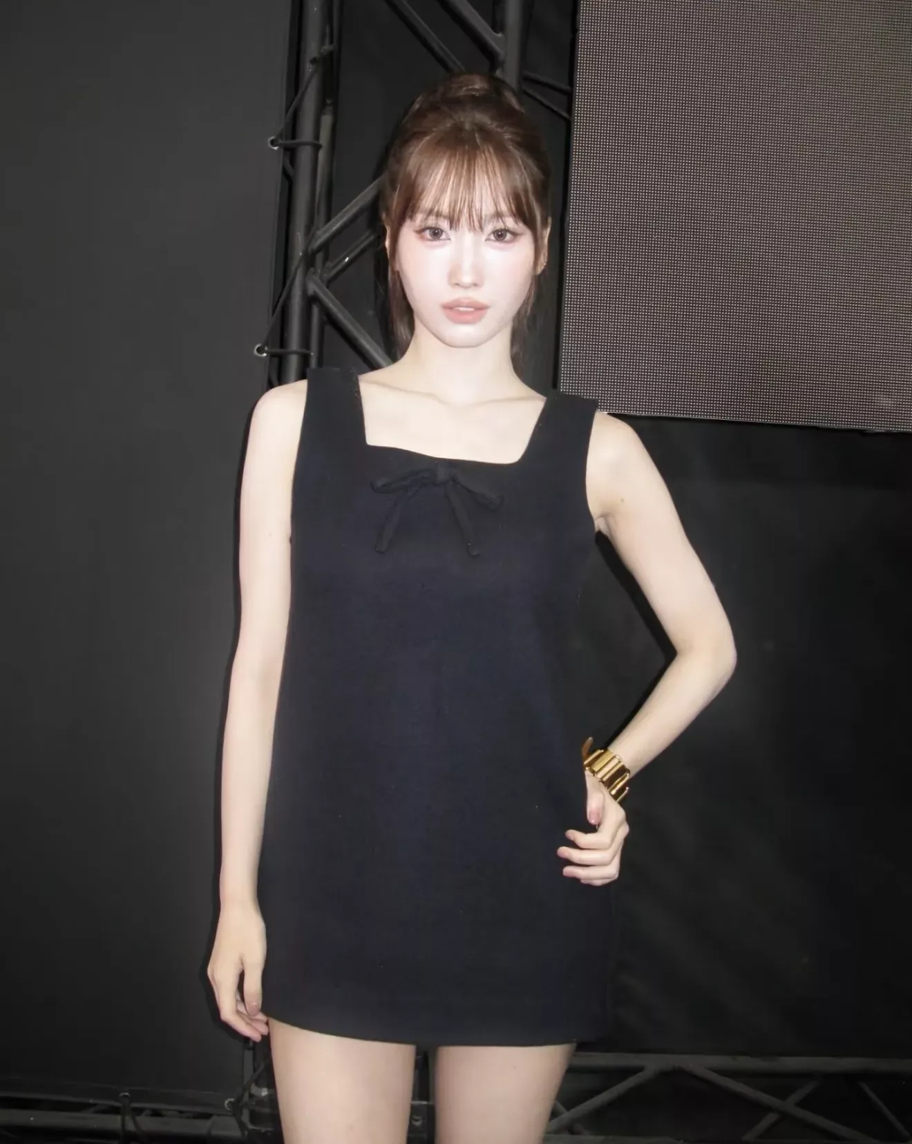 미우미우 리본 장식 울 캐시미어 여성용 원피스 상세 이미지 18