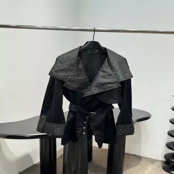 루이비통 모노그램 실크 혼방 여성용 쇼트 코트