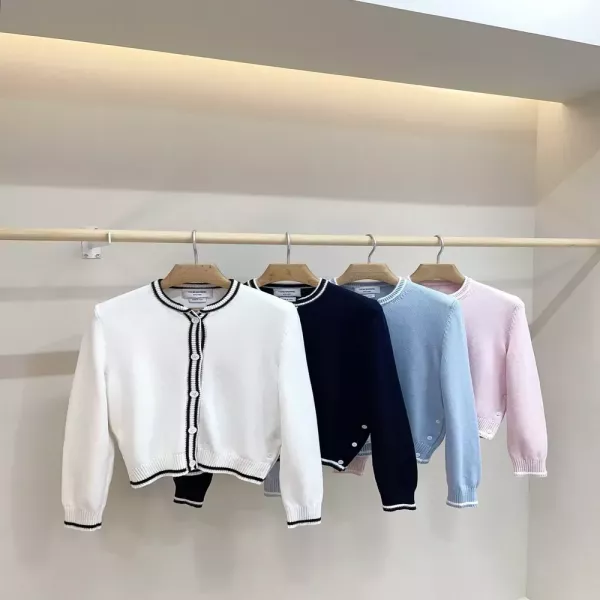 톰브라운 하트 강아지 자수 여성용 긴소매 가디건