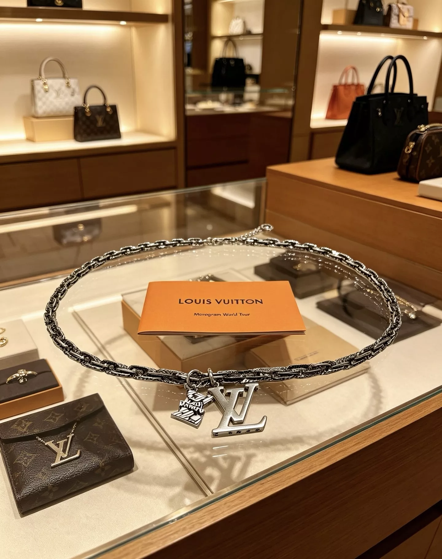 루이비통 빈티지 실버톤 체인 목걸이 상세 이미지 1