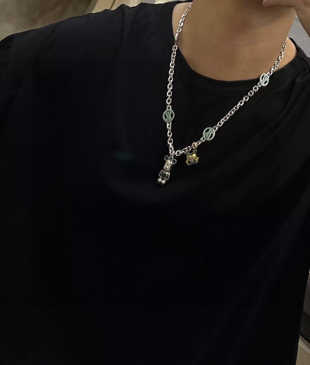 루이비통 빈티지 실버 체인 목걸이 상세 이미지 4