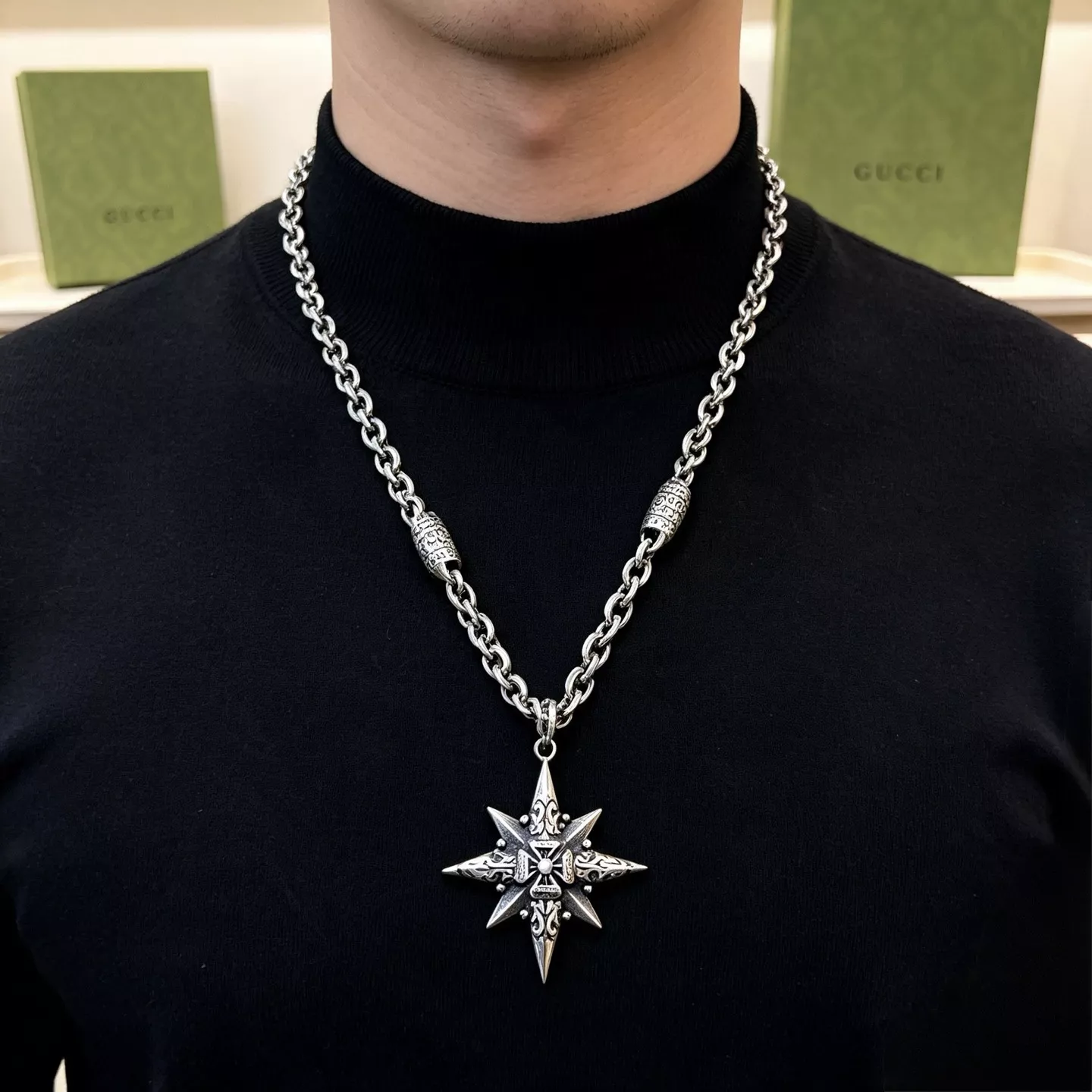 구찌 더블 G 빈티지 실버 목걸이 상세 이미지 3